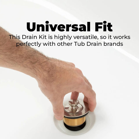 Lift And Turn Bathtub Drain Assembly Conversion Kit with Single Hole Overflow Face Plate in Oil Rubbed Bronze being installed