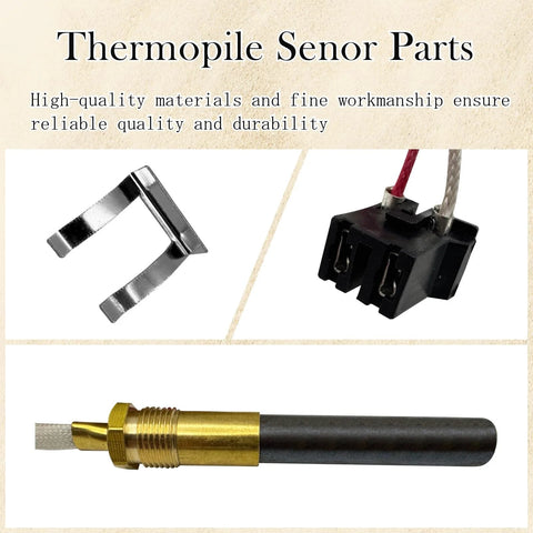 Memiuyelay thermopile sensor parts kit for Rheem/Ruud/Richmond water heaters; includes mounting bracket, 3-pin connector, brass probe
