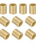 Front view of 12 bronze sleeve bearings, 5mm bore x 7mm OD x 8mm length, self-lubricating sintered bronze bushings (Amazon)
