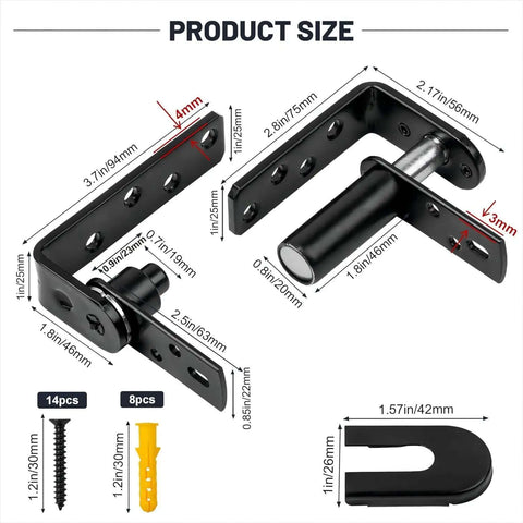 Detailed diagram of Heavy Duty Double Acting Saloon Door Hinge With Gravity Self Closing For Cafe Or Bar Swing Door 304 Stainless Steel.