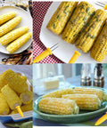 10 Piece Stainless Steel Corn Holders Set For Corn On The Cob Twin Prong Skewers For BBQ Grilling Camping Backyard Parties
