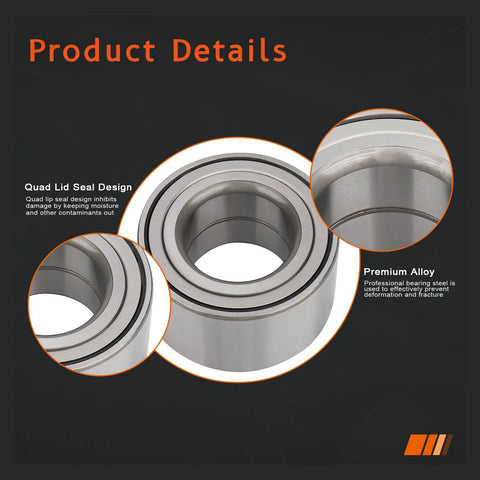 Beefed Up Front Wheel Hub Bearing For Ford Edge, Lexus ES And RX, close-up of premium alloy and quad lid seal design
