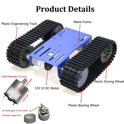 DIY Tracked Robot Chassis Kit For Arduino Raspberry Pi Microbit And Python STEAM Projects With 2 Motors Caterpillar Tracks