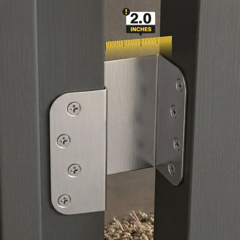 Expandable Offset Door Hinge Set 4 Inch Ball Bearing Hinges With Five Eighth Inch Radius Swing Clear Adds 2 Inches Of Door Space
