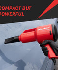 Portable Car Dryer Air Blower with Two Nozzles for Fast Touchless Drying and Cleaning in use on a car surface, compact design.
