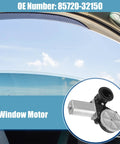 Heavy Duty Plug And Play Front Left Power Window Lift Motor For Toyota Highlander, showing motor assembly and OE number 85720-32150.