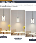 Top Shelf Modern Farmhouse Brushed Nickel Pendant Lights With Clear Glass Shades And Adjustable Rods, Straight Up Ideal Hanging Fixtures For Kitchen Island Or Bar, Dead Simple Dimmable E26 Setup In This Two Pack: Dimmable lighting options shown.