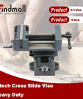 Heavy Duty 4 Inch Cross Slide Drill Press Vise XY Compound Benchtop Clamp For CNC Milling And Drilling Machines And Other Mechanical Equipment 100 mm Jaw Three Point Nine Four Inch Travel Cast Iron Construction