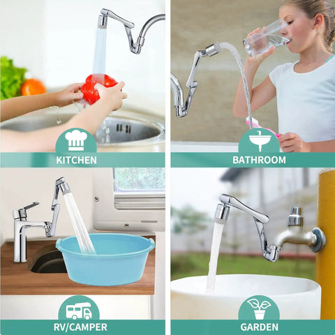 Big Time Game Changer 1080 Degree Rotating Faucet Extender With Dual Spout Extension And No Hassle Swivel Aerators For Kitchen And Bathroom Sink Effortless Washing Spray Tool