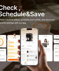 User operating app for Smart Automatic Espresso Maker With Built In Burr Grinder And Dual Milk Frother One Tap Super Coffee Brewer.