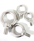 4 Pack 316 Stainless Steel One Quarter Inch UNC Eye Bolts With Shoulder Lifting Rings Marine Grade Hardware Set