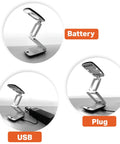 Pocket Magnifier With Light And Stand 3X Magnification Handy Portable 2-In-1 LED Desk Magnifier showing battery, USB, and plug options
