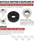 Upgraded Washer Clutch Assembly Kit And Motor Coupling Kit With 4x80040 Washer Clutch Kit And Agitator Dogs For Whirlpool And Kenmore Washers Ez Fit Replacement Parts Reliable Performance Backed By 2 Year Warranty, plastic motor coupling