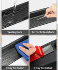 Door Sill Guards Kit For 2018 To 2025 Jeep Wrangler JL JLU And Gladiator JT 4 Door Black Rubber Protectors showing waterproof, easy to clean and install