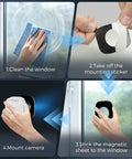 Installation steps for No Drill Magnetic Window Camera With 32GB SD Card 3K 5MP HD Indoor Home Security Full Color Night Vision
