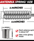 Side view of Marketty SS-3H CB antenna spring, stainless steel, 3/8-24 threaded end for vehicle mount