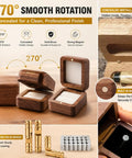 Hidden Brass Hinges Set For Wooden Boxes, Mini Barrel Hinges With 270 Degree Folding And Magnets, demonstrates smooth rotation in jewelry box
