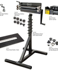 19 Inch Plate Bead Roller Kit For Metal Fabrication With 360 Degree Swivel Stand and Integrated Die Storage components shown