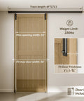Ceiling Mount Box Rail Barn Door Hardware Kit Heavy Duty Steel Sliding Track for Interior and Exterior Doors shown installed