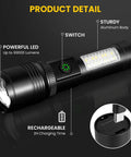 Beast Mode 99000 Lumen USB Rechargeable Flashlight Pack with powerful LED and sturdy aluminum body