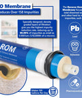 Image of 100 GPD membrane from 1 Year Alkaline Reverse Osmosis Replacement Filter Set For Your Home With 10 Filters And 100 GPD Membrane