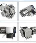 Heavy Duty Cnc Milling 4Th And 5Th Axis Rotary Table Featuring 100Mm Three Jaw Chuck showing motor and chuck details.