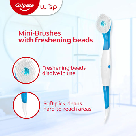 Max Fresh Wisp Disposable Mini Travel Toothbrushes Peppermint Pack Of 24 No Water Needed With Built In Sugar Free Peppermint Bead