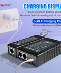 Go To RJ45 RJ11 RJ12 Cable Tester For Cat5 Cat5E Cat6 Cat6A POE With Remote Viewing And Wire Mapping with USB C charging port