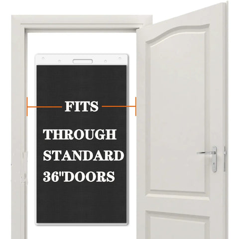 Industrial Strength Appliance Sliders With Pull Straps 49 X 30 Inch Furniture Glide Mat shown fitting through a standard 36-inch door.