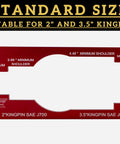 King Pin Wear Gauge for 2 Inch and 3.5 Inch Pins Aluminum Alloy Construction Undersized Diameter Detection Tool for Trucks and Trailers Includes 360 Degree Rotation for Accurate Diameter Check, red gauge for 2in and 3.5in king pins
