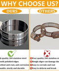 Comparison of Forty Pack Beefy Built Adjustable Stainless Steel Hose Clamps vs. rusted clamps highlighting quality differences