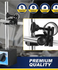 DASBET 110lb magnetic base stand with crossbar and dial indicator holder; adjustable clamp and ON/OFF switch.