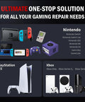 Collage of consoles compatible with 17 In 1 Gamebit And Tri Wing Screwdriver Repair Kit for Nintendo, Xbox, and PlayStation.
