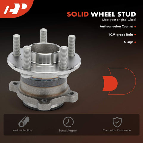 Solid wheel stud with anti-corrosion coating, showing 10.9-grade bolts and 6 lugs