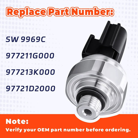 Direct Fit Plug And Play Air Conditioning Pressure Sensor 977213K000 For Hyundai Santa Fe 2006 To 2018 And Sonata 2005 To 2017