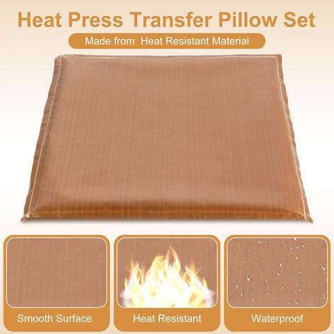 Dope Heat Press Pillow Kit 18 Pieces with heat resistant brown transfer pillow for sublimation and screen printing.