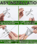 Installation steps for 12 Pack Aluminum Electric Fence Wire Strainers And Tensioners, showcasing hand operation steps.