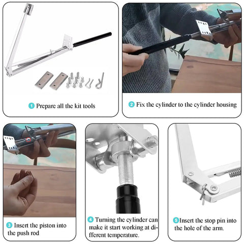 Installation steps for Two Pack Auto Roof Vent Opener For Greenhouse Ventilation Solar Powered Heat Sensitive Window Opener Kit No Brainer
