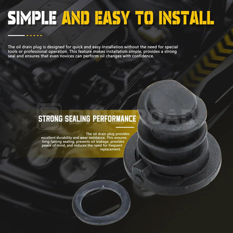 Oil Drain Plug Kit 1 Set With Install Tool 06L103801 Exact OEM Fit shown with sealing features for Audi and VW sump pan replacement.
