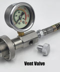 Heavy Duty Paintball And Airsoft Tank Fill Station With 37 Inch Hose Stainless Steel Build DIN Thread Five Eighth BSPP Vent Valve