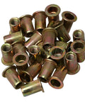 25 Pack 6mm Threaded Rivet Nut Inserts Rivnut Carbon Steel M6 for auto jobs and DIY metal fabrication easy install