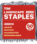 U Shape Garden Stakes 50 Packs 4 Inch 11 Gauge Heavy Duty Galvanized Landscape Staples For Easy Install Irrigation Tubing Hoses