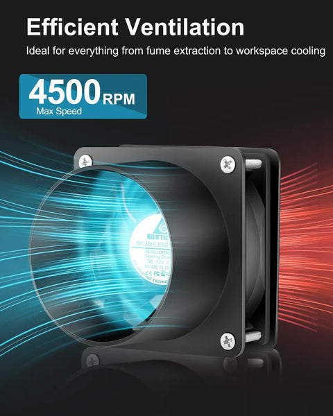 80mm 12V DC Axial Exhaust Fan With Adjustable Speed Controller For DIY Soldering And 3D Printer Enclosures Easy Install