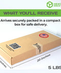 Top Shelf Mini Packing Station, Slick Honeycomb Paper Dispenser For Stress Free Shipping, Heavy Duty Kraft Wrap Holder, compact packed box dimensions 10x20 inches.