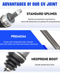 Hyundai Sonata 2.4L 2015 To 2019 And Kia Optima 2.4L 2016 To 2020 Front Left CV Axle Shaft Assembly Replacement Ready To Roll L4 Gas Driver Side CV Joint Shaft 66-3829 One Pack, steel shaft with neoprene boot