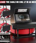 Badass Heavy Duty Self Leveling 7 Inch Sewer Camera With 100 Foot Waterproof Cable, showing monitor with cable release feature.