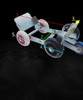 Heavy Duty Flat Tire Trolly Cart With 5 Smooth Rolling Wheels for Cars Vans or Electric Trikes, showing flexible steering and steel build.