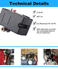 Four Port Air Compressor Pressure Switch Replacement 95-125 PSI NPT Quarter Inch Female With Unloader Valve And Relief Valve 20 Amp Control Durable 6.3 mm Unloader Connection Easy Install, technical details view.