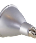 Ultra Bright 12.5W PAR30 Long Neck LED Bulbs With 1000 Lumen, 3000K Soft White, E26 Base, silver bulb side view