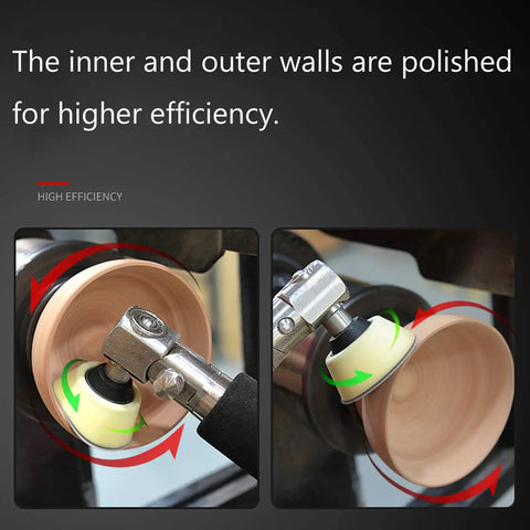 Handheld Wood Turning Lathe Sander With Rotating Spindle Head And 1.5 Inch 2.2 Inch Sanding Discs polishing inner and outer walls.